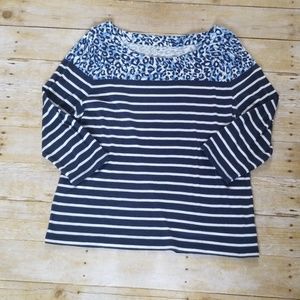 Talbots Mixed print top